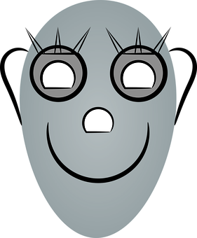 Cartoon Robot Face Graphic PNG