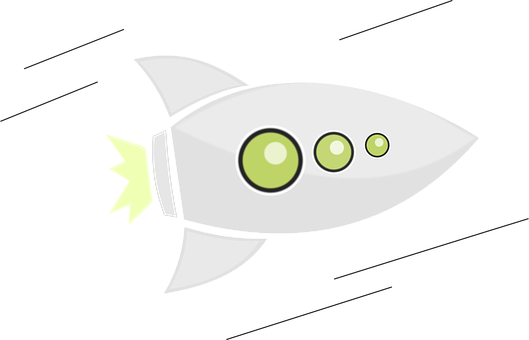 Cartoon Rocket Black Background PNG