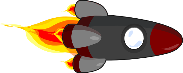 Cartoon Rocket Flame Illustration PNG