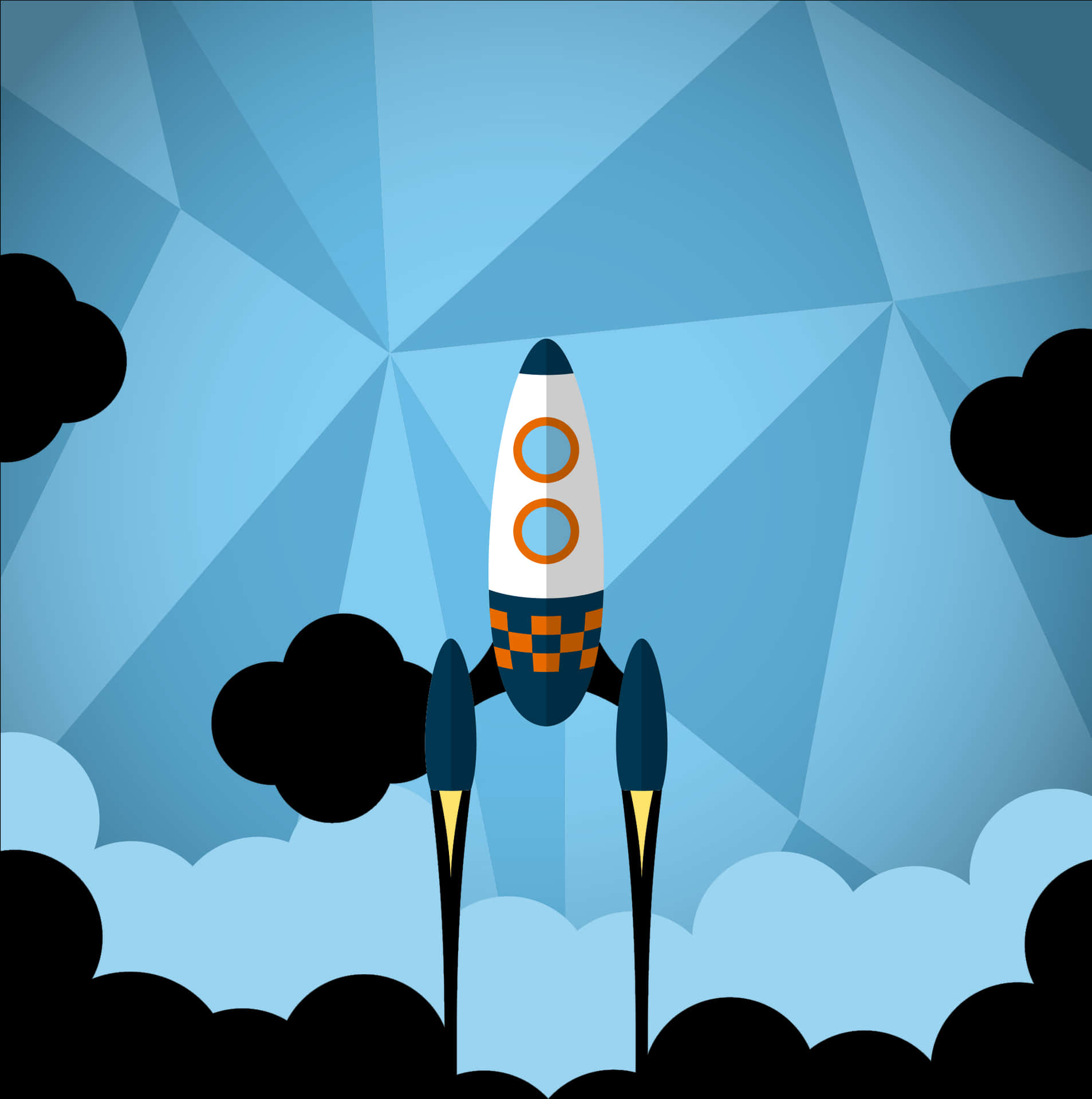 Cartoon Rocket Launch Vector PNG