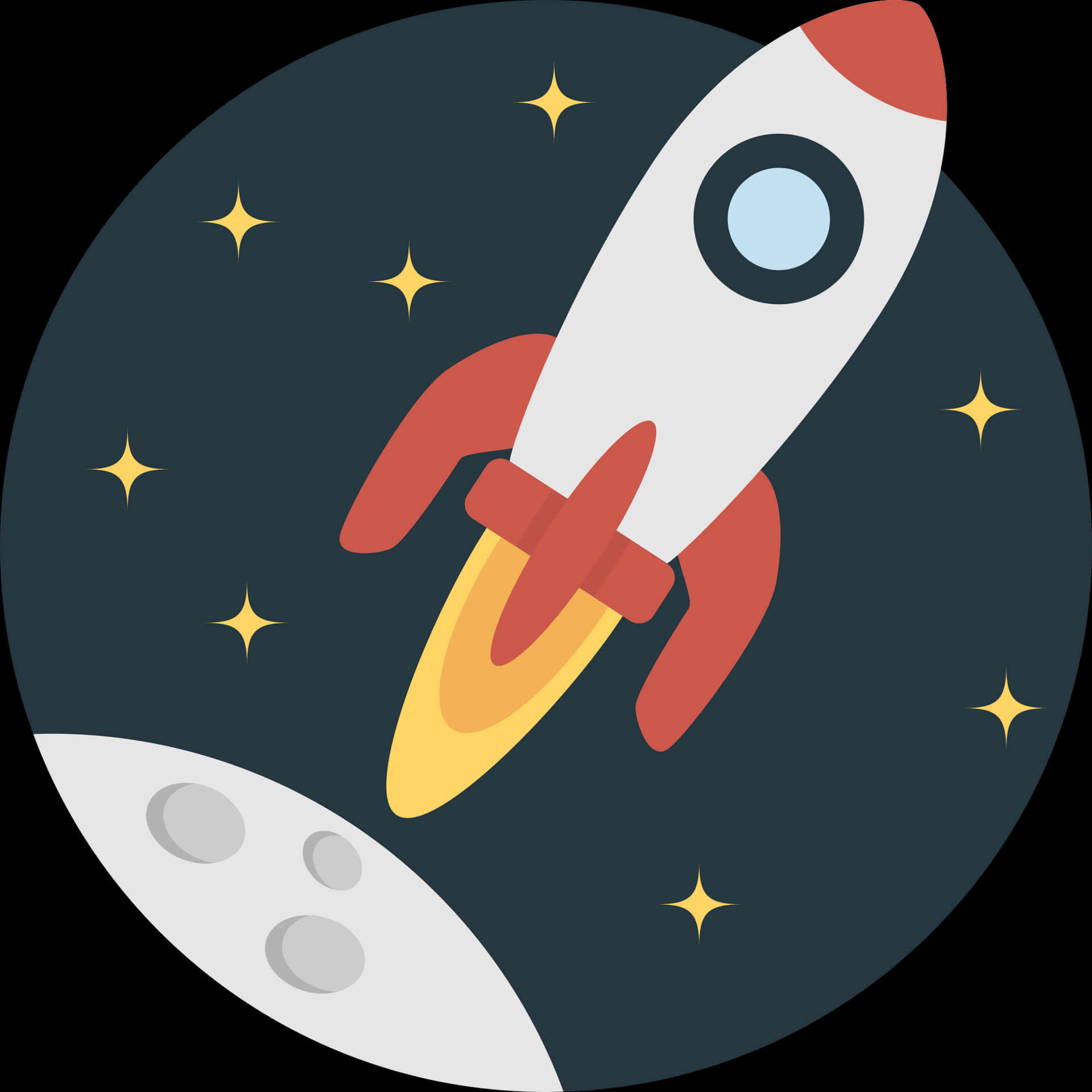 Cartoon Rocketin Space PNG