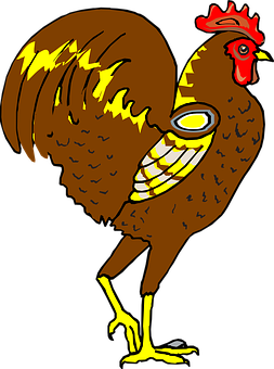 Cartoon Rooster Illustration PNG