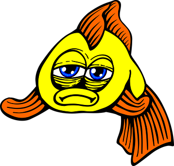 Cartoon Sad Fish Expression PNG