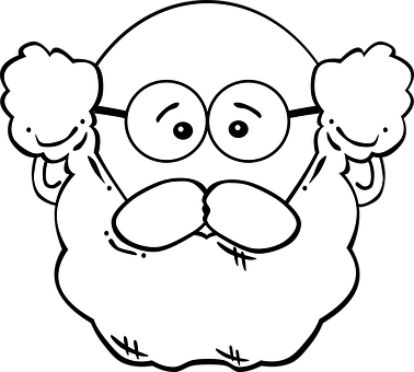 Cartoon Santa Claus Face Outline PNG