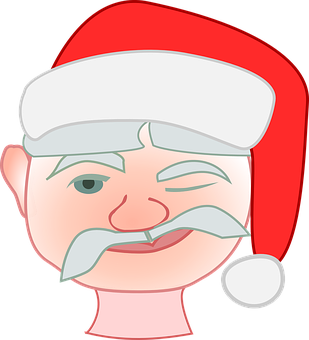 Cartoon Santa Claus Head Graphic PNG