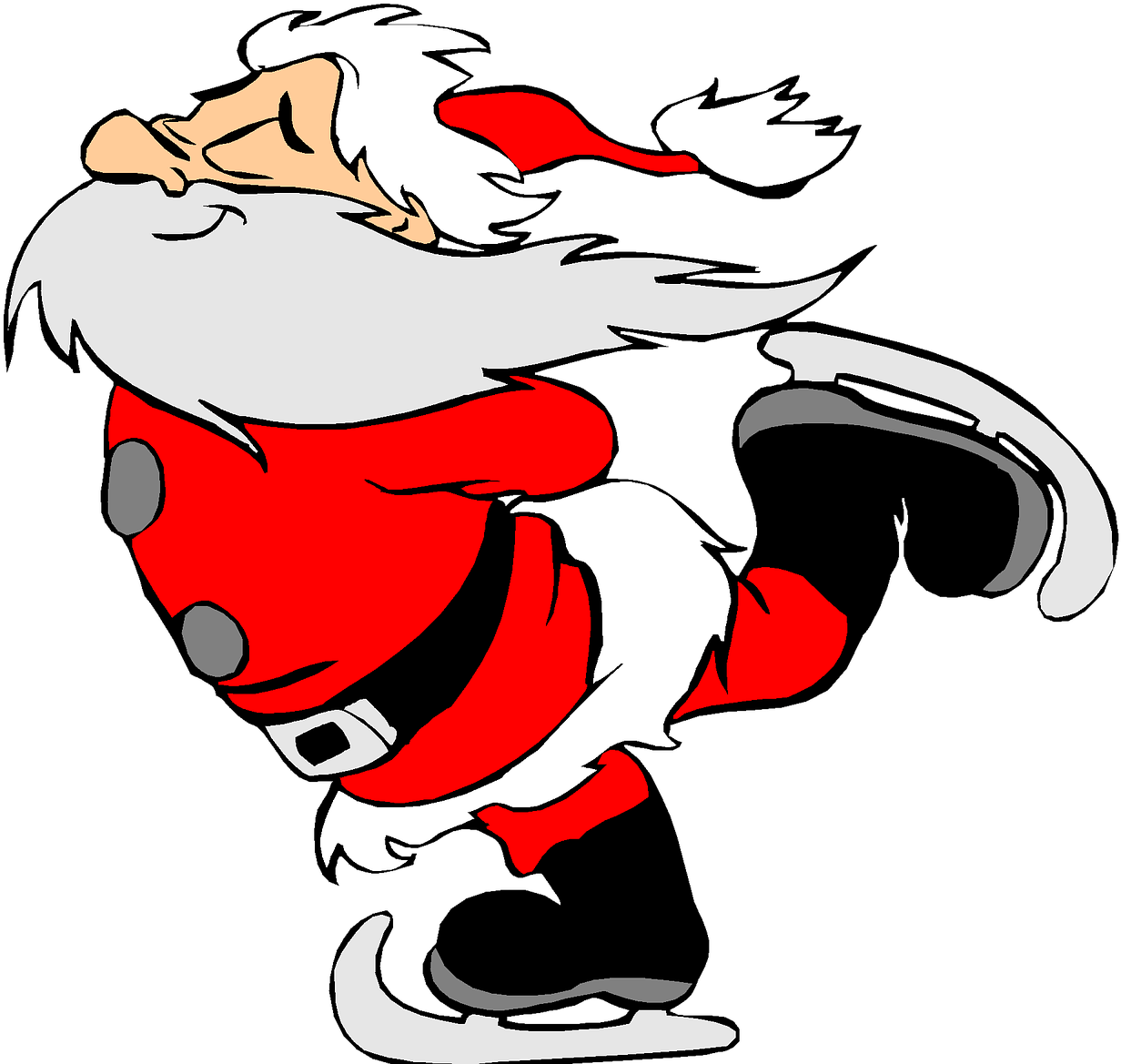 Cartoon Santa Claus Skating PNG
