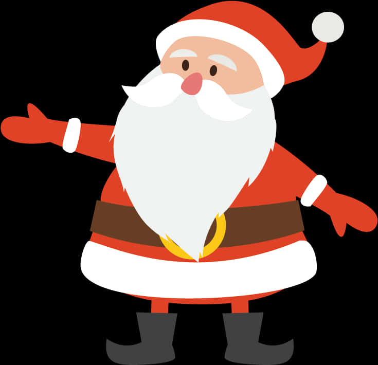Cartoon Santa Claus Waving Vector PNG