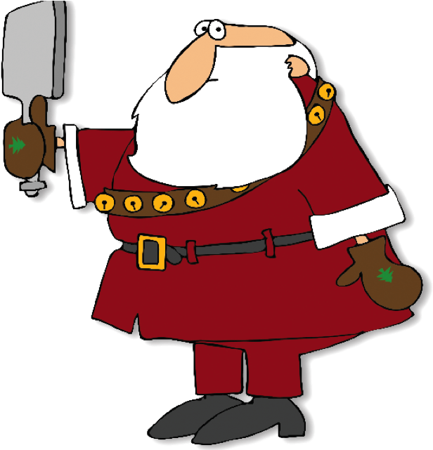 Cartoon Santa Clauswith Hammer PNG