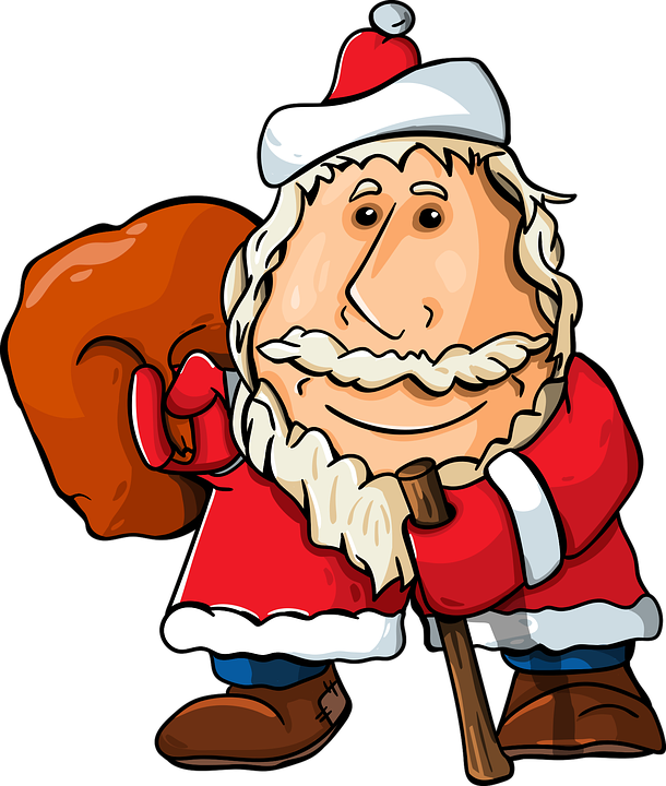 Cartoon Santa Clauswith Sack PNG