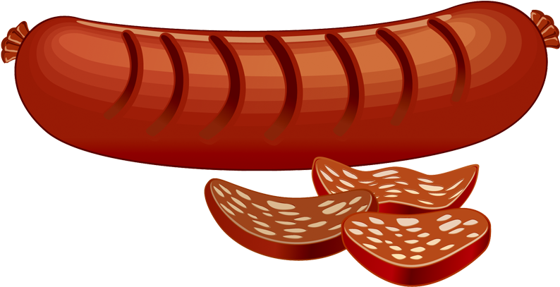 Cartoon Sausageand Slices PNG