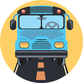 Cartoon School Bus Icon PNG