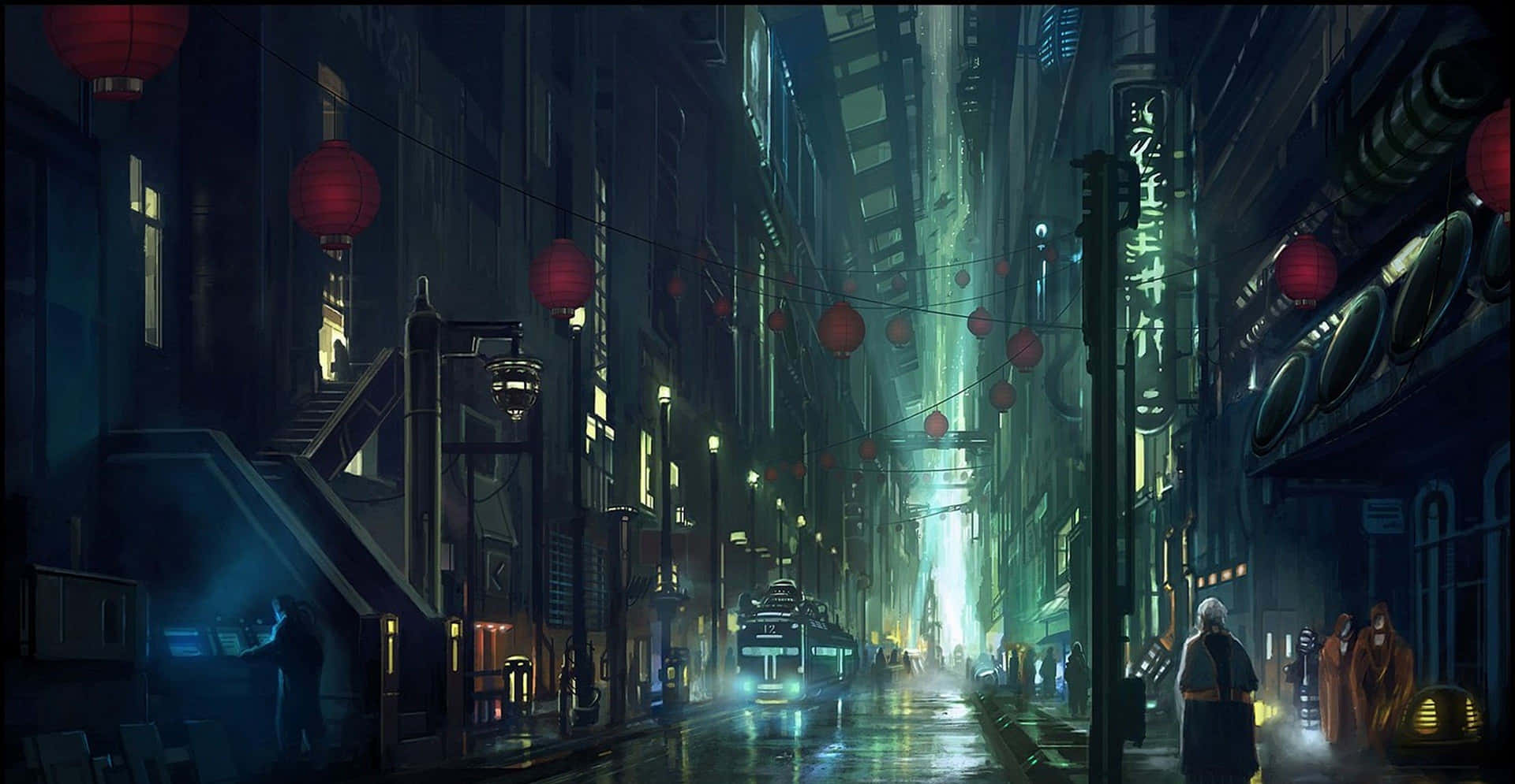 A Futuristic Cartoon Sci-fi Cityscape Wallpaper