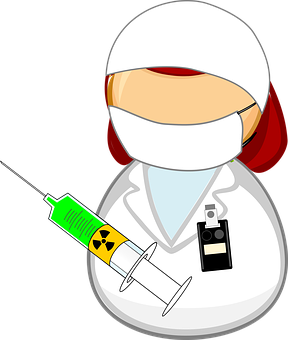 Cartoon Scientist With Hazardous Materials PNG