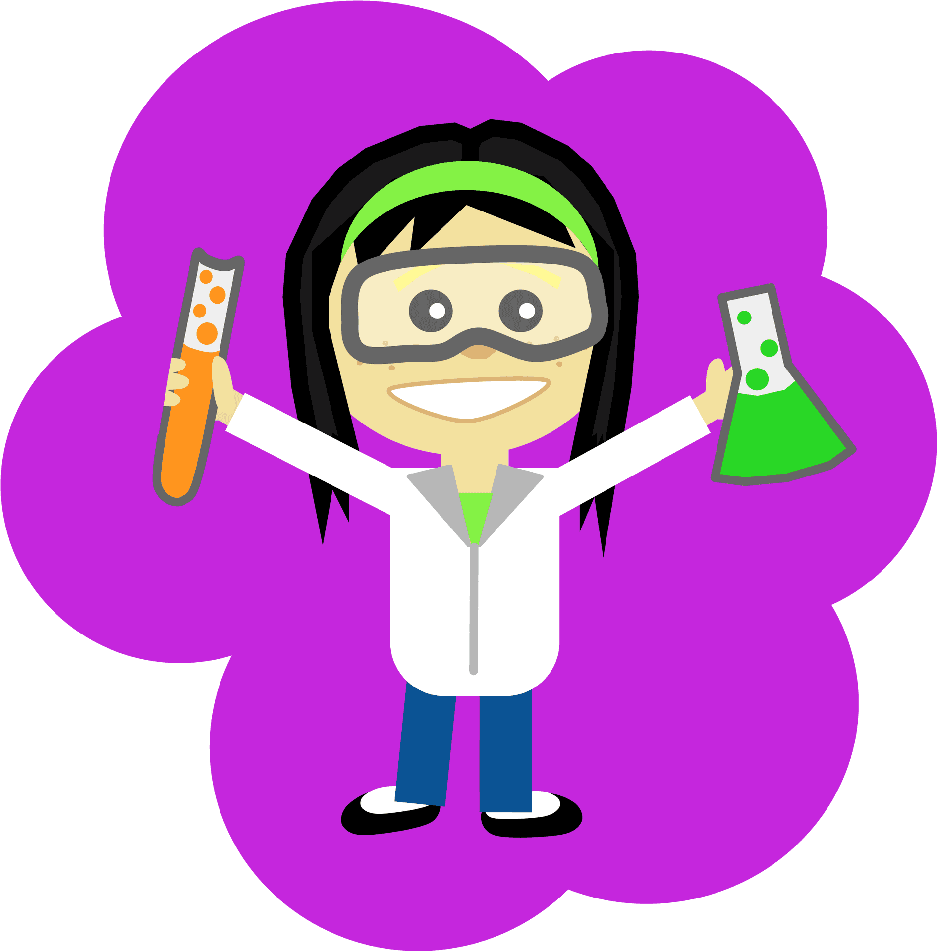 Cartoon Scientist With Safety Goggles PNG