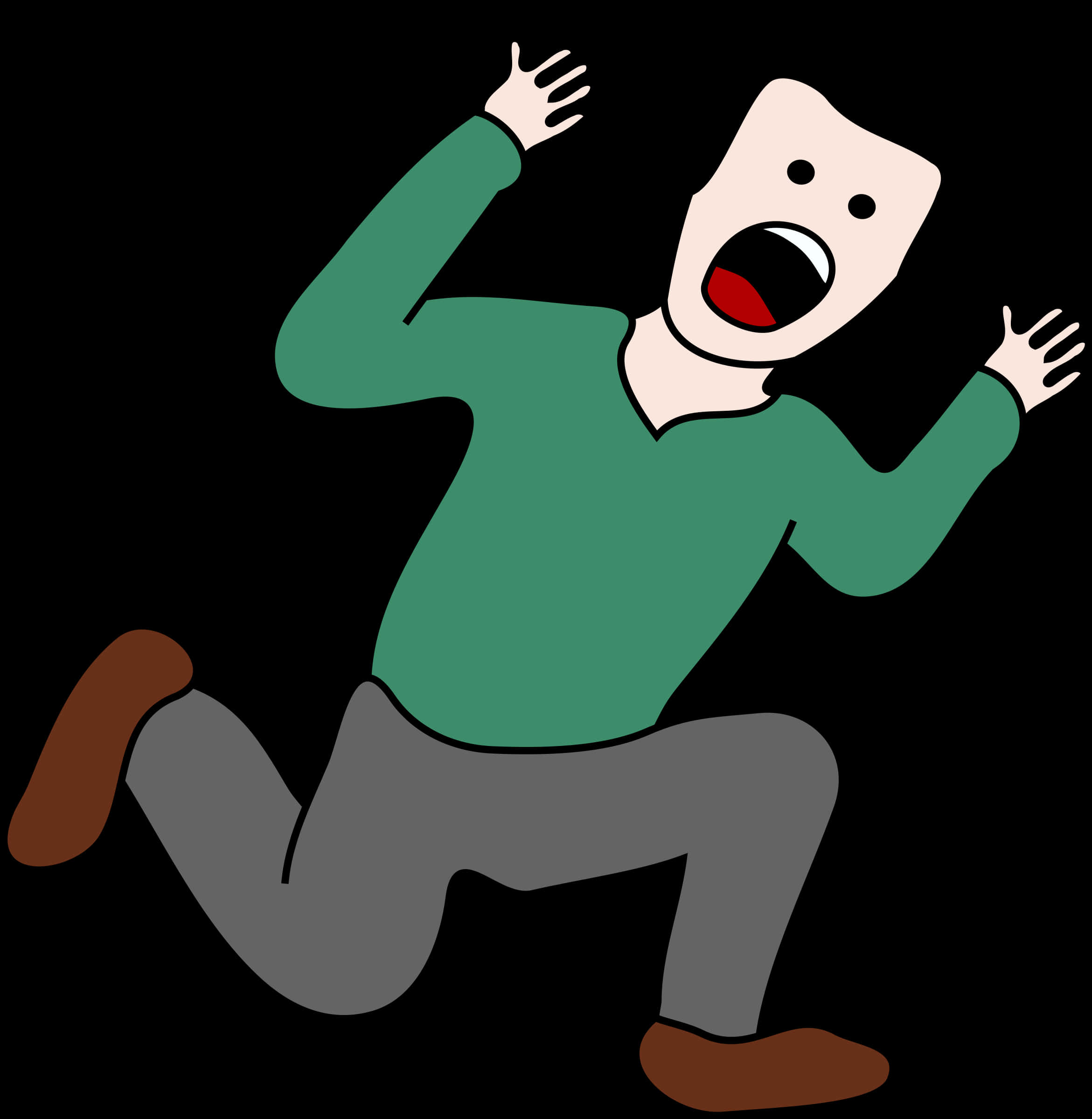 Cartoon Scream Character Frightened PNG