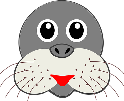 Cartoon Seal Face Illustration PNG