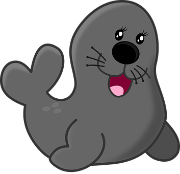 Cartoon Seal Happy Expression PNG