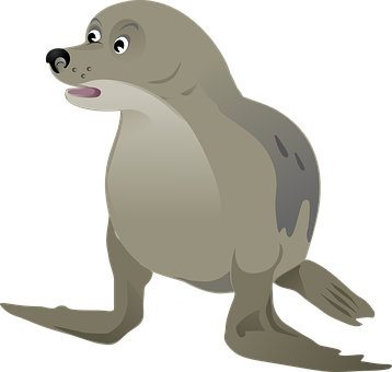 Cartoon Seal Illustration PNG