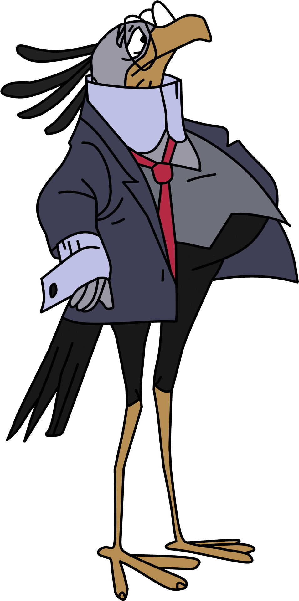 Cartoon Secretary Bird Character PNG