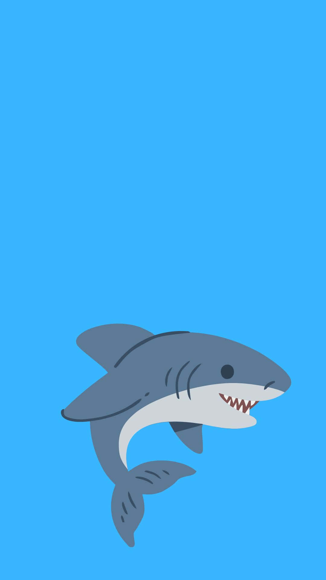 Cartoon Shark Blue Background Wallpaper