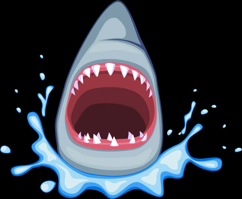 Cartoon Shark Mouth Open SVG