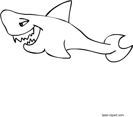 Cartoon Shark Smiling PNG