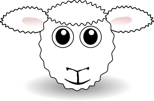 Cartoon Sheep Head Graphic PNG