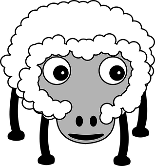 Cartoon Sheep Head Vector PNG