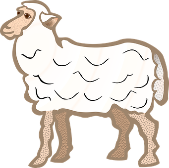 Cartoon Sheep Illustration PNG