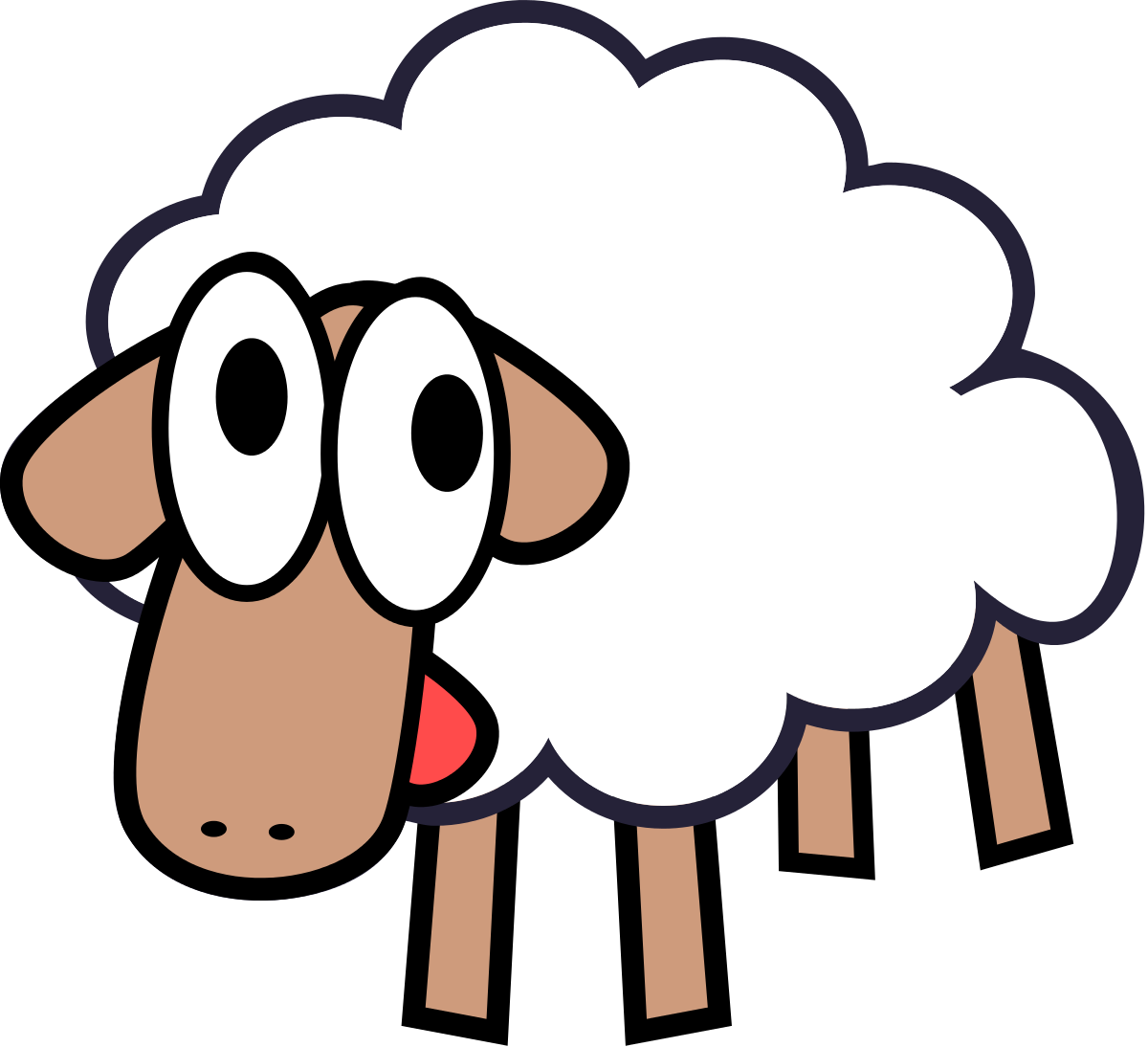Cartoon Sheep Illustration PNG