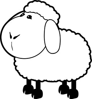 Cartoon Sheep Profile Graphic PNG