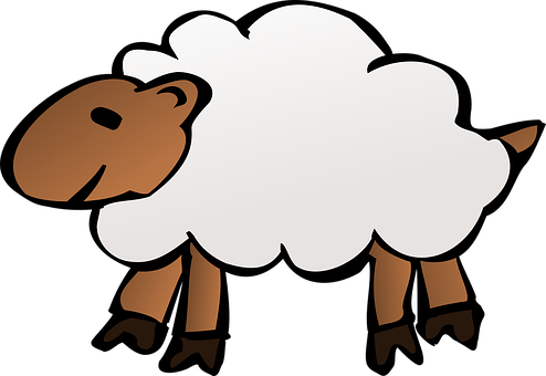 Cartoon Sheep Vector Illustration PNG