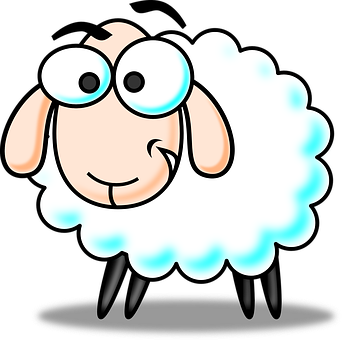 Cartoon Sheep With Glasses PNG