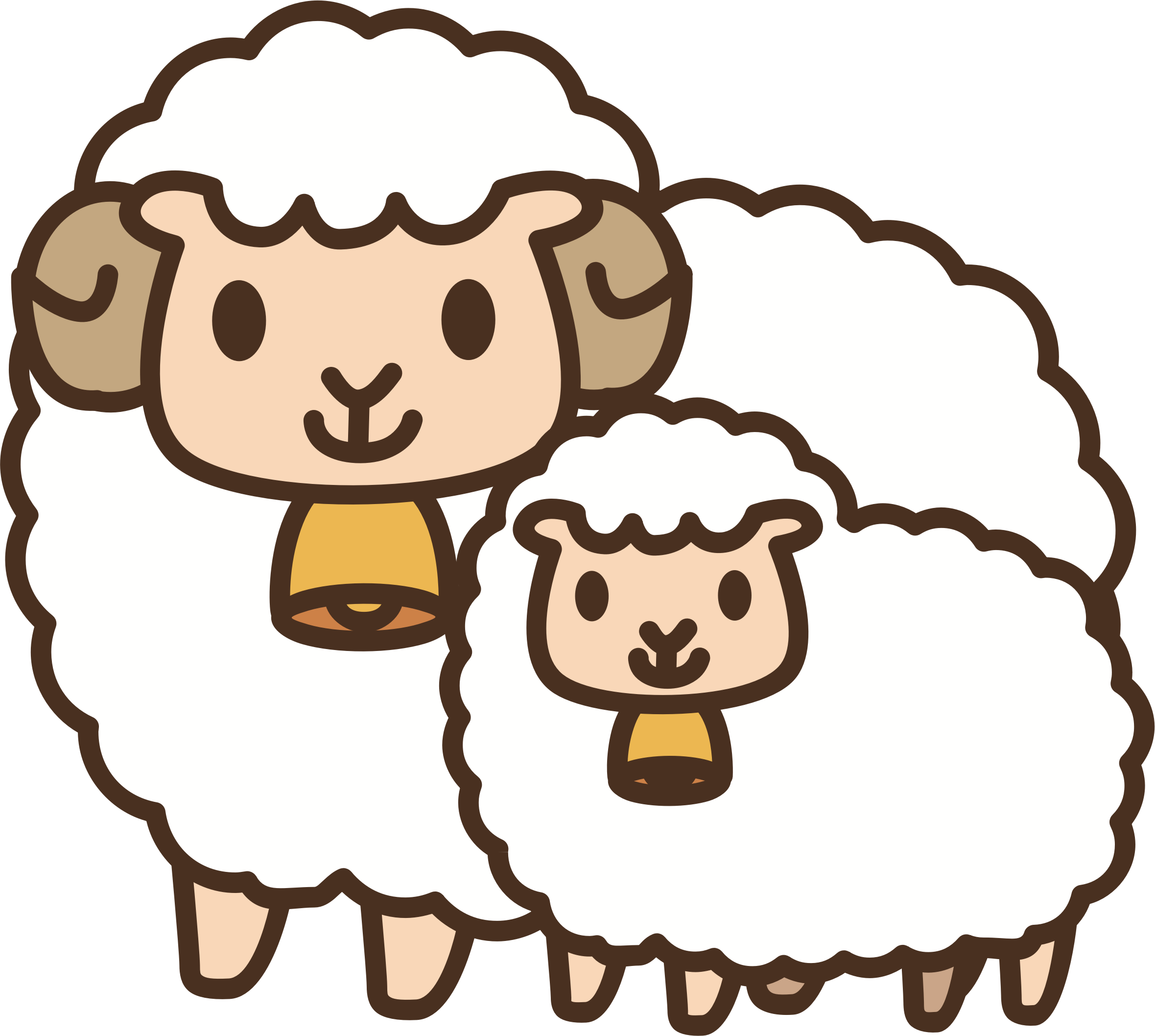 Cartoon Sheepand Lamb PNG