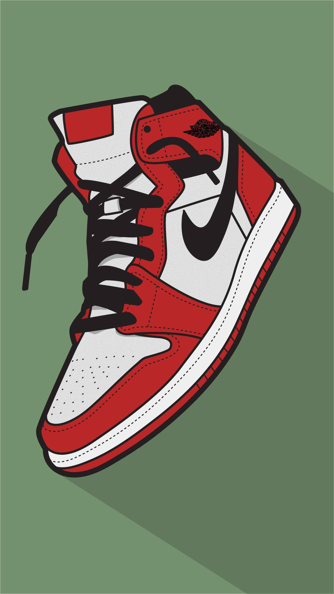 Cartoon Shoe Green Background Wallpaper