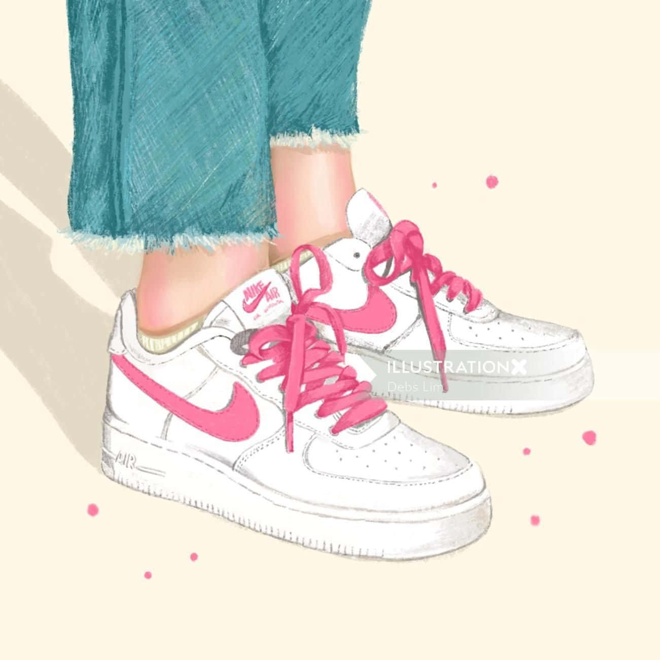 Nike Air Force 1 Sneakers Illustration