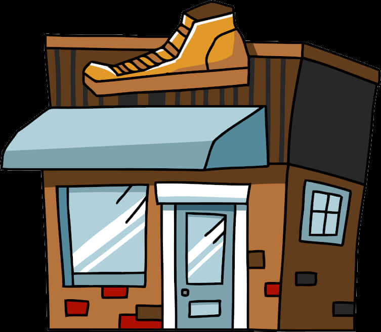 Cartoon Shoe Store Illustration PNG