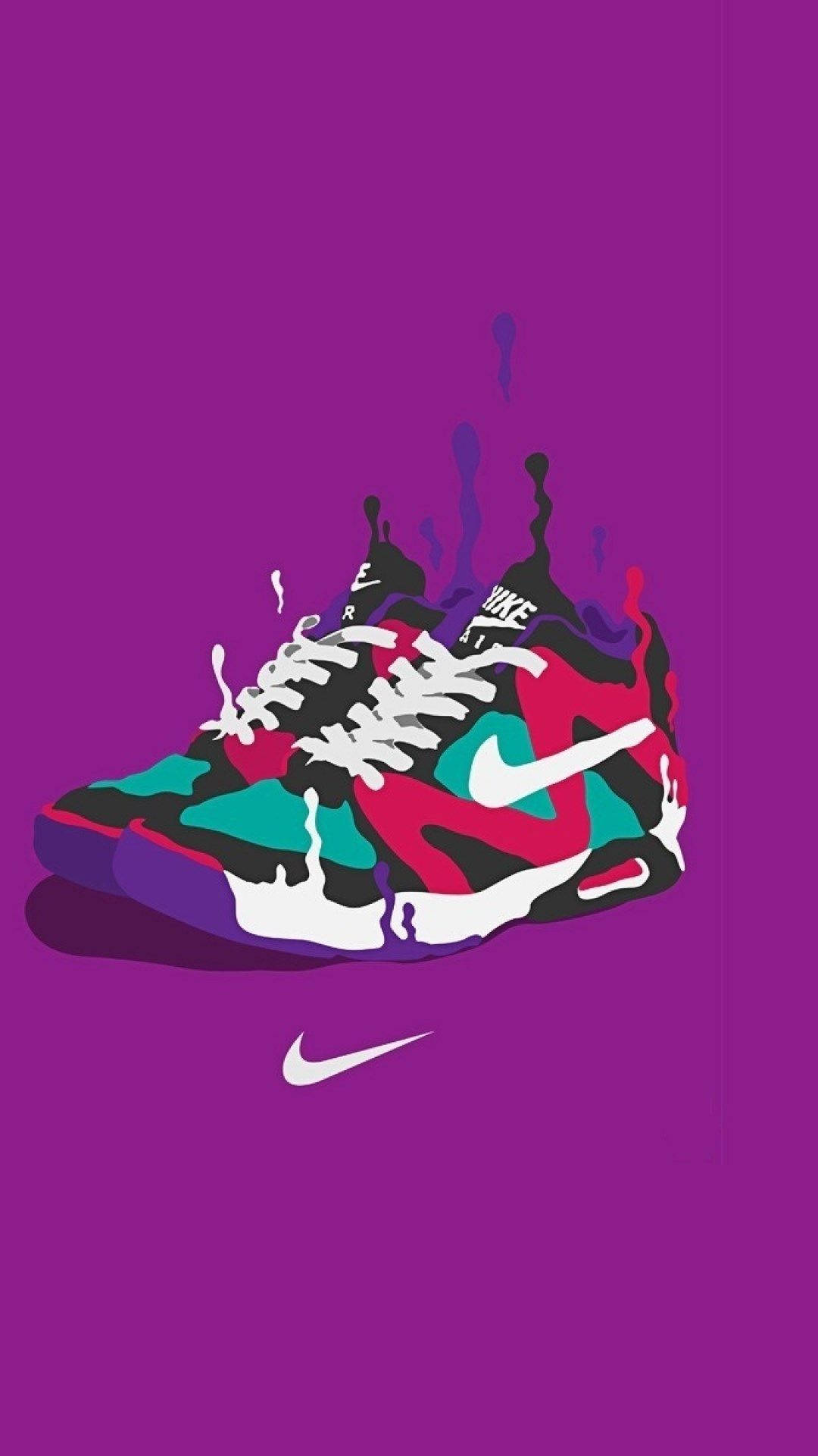 Cartoon Shoe Violet Background Wallpaper