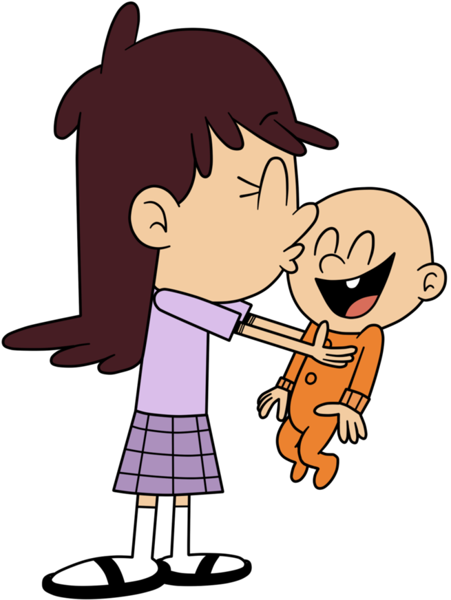 Cartoon Sibling Hug PNG