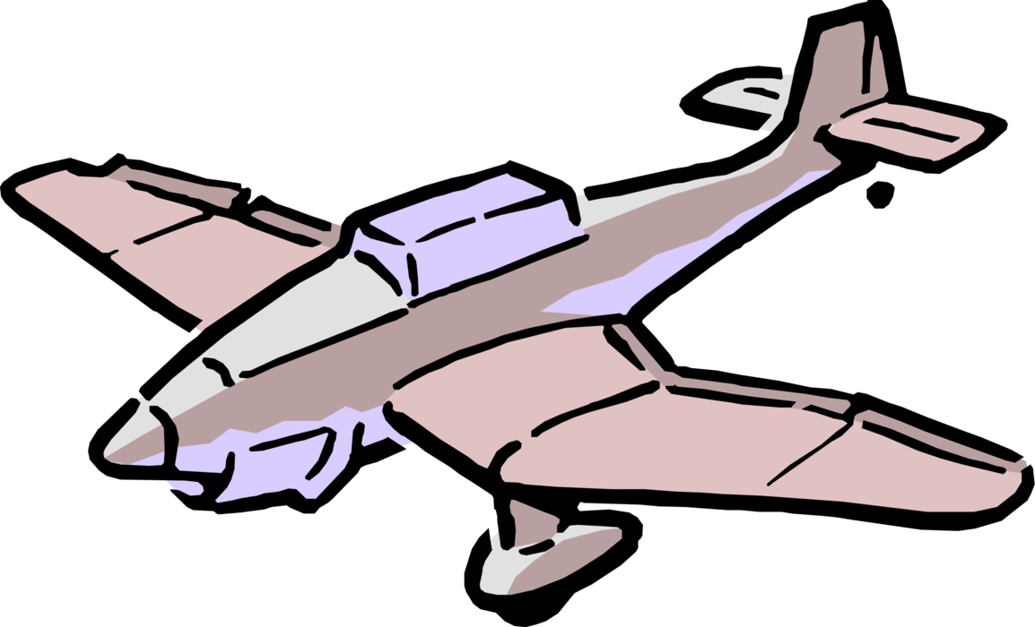 Cartoon Single Engine Airplane Illustration PNG