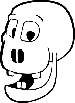 Cartoon Skeleton Head Graphic PNG