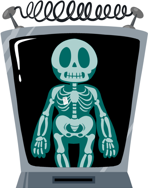 Cartoon Skeleton Xray Machine PNG