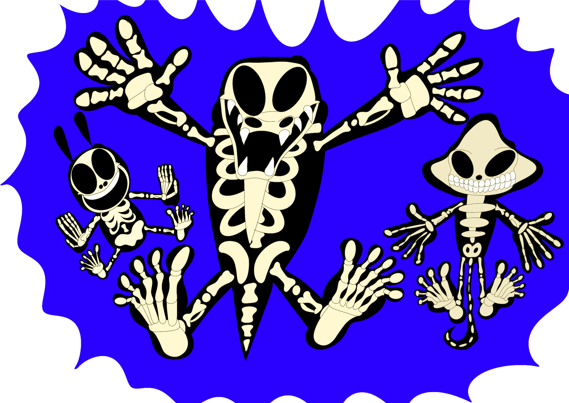 Cartoon Skeletons Fun Dance PNG