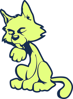 Cartoon Sleepy Cat Illustration PNG