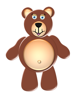 Cartoon Smiling Brown Bear PNG