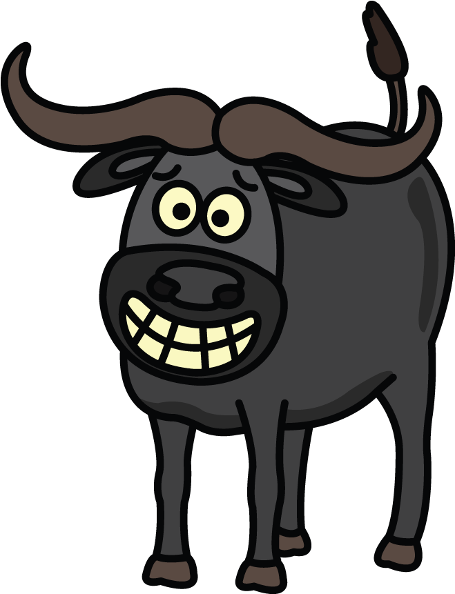 Cartoon Smiling Buffalo PNG