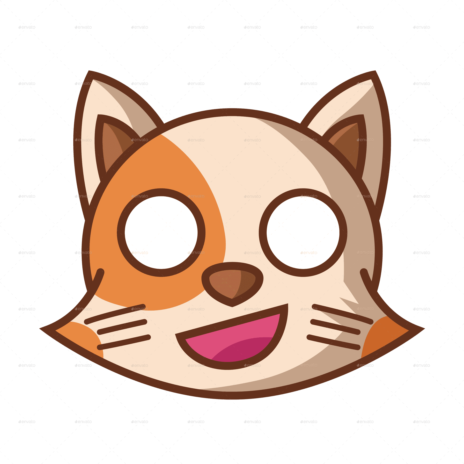 Cartoon Smiling Cat Graphic PNG