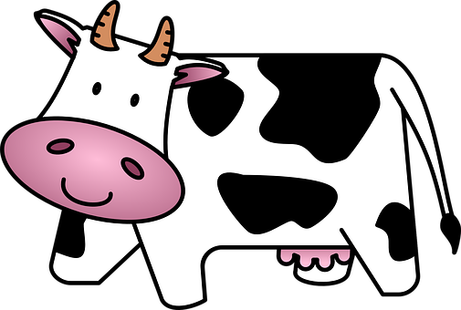 Cartoon Smiling Cow Illustration PNG