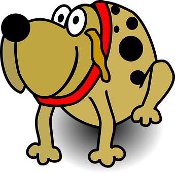 Cartoon Smiling Dogwith Red Collar PNG