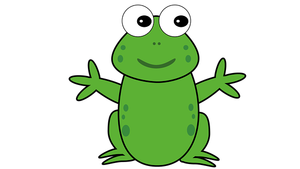 Cartoon Smiling Frog Graphic PNG